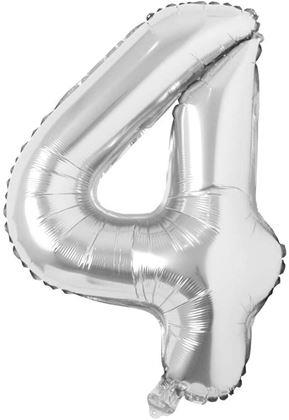 Obrázek z Maxi balónek 100 cm stříbrné číslo - 4