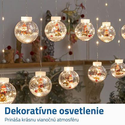 Obrázek z Vánoční 3m svítící řetěz s baňkami - stromeček