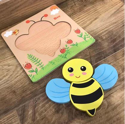 Obrázek z Dřevěné puzzle pro nejmenší - včelka