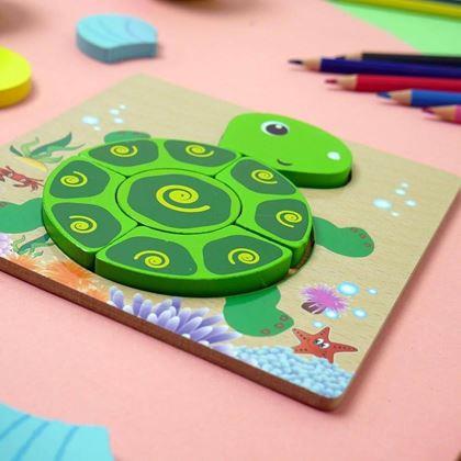 Obrázek z Dřevěné puzzle pro nejmenší - želva