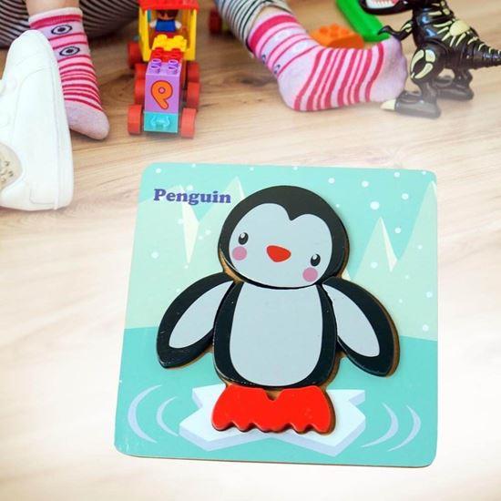 Obrázek z Dřevěné puzzle pro nejmenší - tučňák