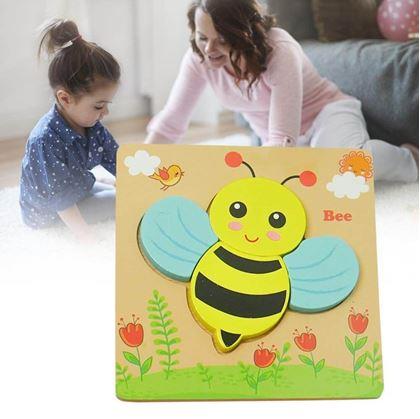 Obrázek z Dřevěné puzzle pro nejmenší - včelka