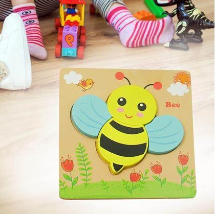 Obrázek z Dřevěné puzzle pro nejmenší - včelka
