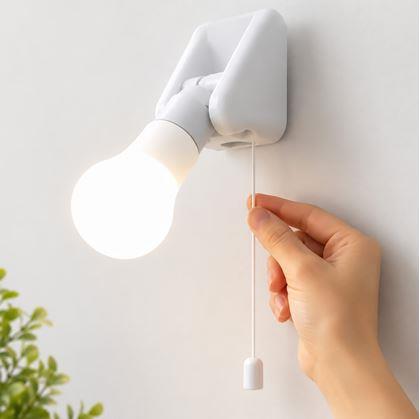 Obrázek z Nástěnná LED lampička k posteli se šňůrkovým vypínačem