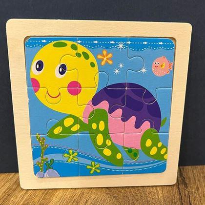 Obrázek z Dřevěné puzzle pro děti - želva