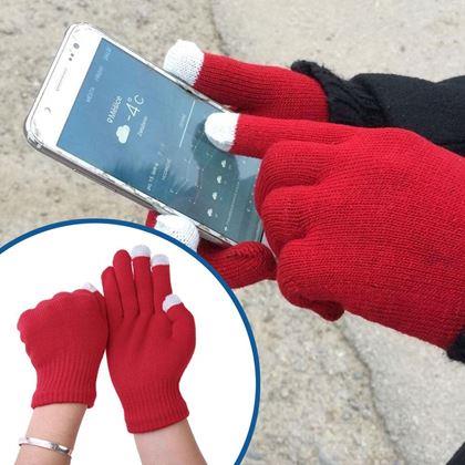 Obrázek z Rukavice pro smartphony - bordó