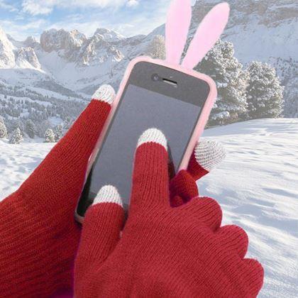 Obrázek z Rukavice pro smartphony - bordó