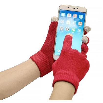 Obrázek z Rukavice pro smartphony - bordó