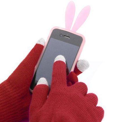 Obrázek z Rukavice pro smartphony - bordó
