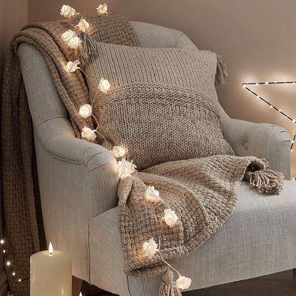 Obrázek LED světelný řetěz na baterie s růžičkami – 20 květů