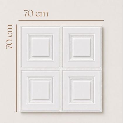 Obrázek z 3D kazetový obklad na zeď, 70x70 cm - bílý