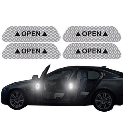 Obrázek z Reflexní samolepky na auto 4 ks - bílé