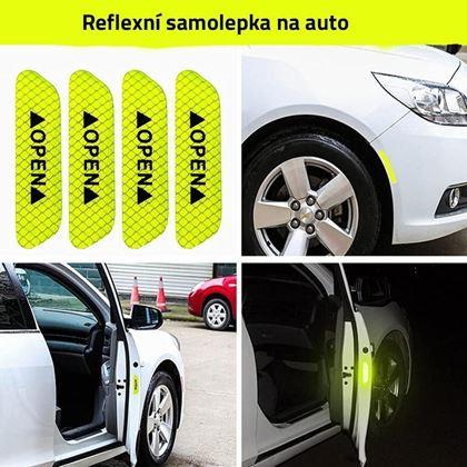 Obrázek z Reflexní samolepky na auto 4 ks - žluté