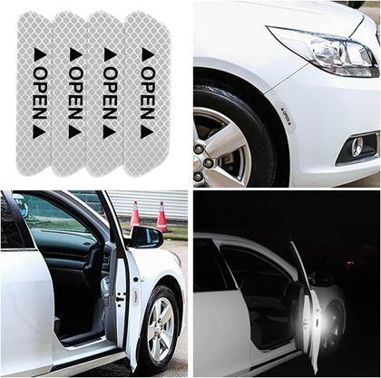 Obrázek z Reflexní samolepky na auto 4 ks - bílé