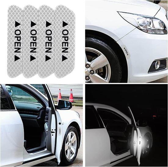 Obrázek z Reflexní samolepky na auto 4 ks - bílé