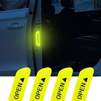 Obrázek z Reflexní samolepky na auto 4 ks - žluté