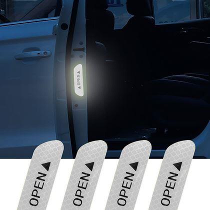 Obrázek z Reflexní samolepky na auto 4 ks - bílé