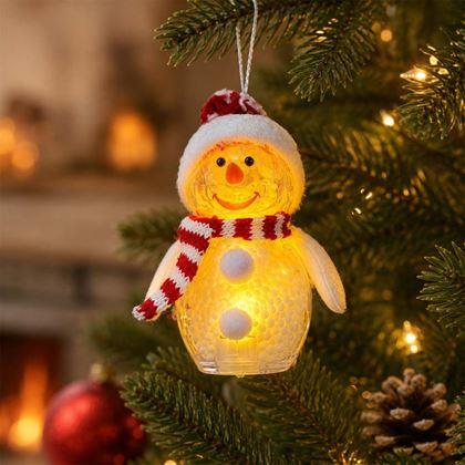 Obrázek z Vánoční LED svítící sněhulák - červený