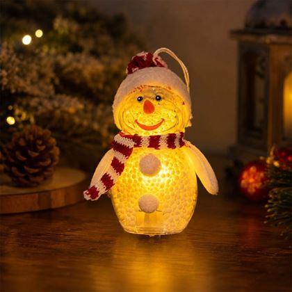 Obrázek z Vánoční LED svítící sněhulák - červený