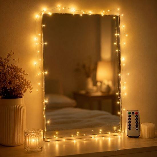 Obrázek z Vánoční LED řetěz 20 m s dálkovým ovládáním - teplé bílé světlo