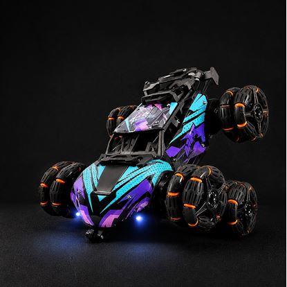 Obrázek RC sportovní transformující auto na dálkové ovládání – 360° rotace, LED a kouřové efekty