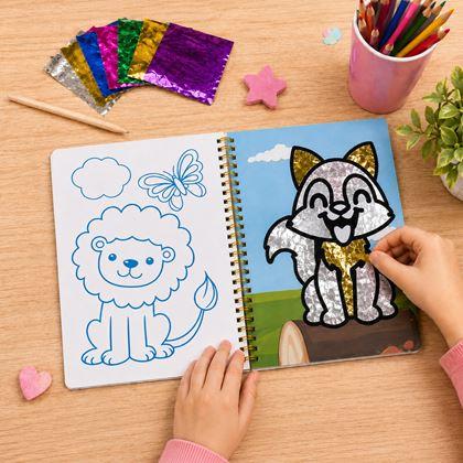 Obrázek z Kreativní sešit třpytivé omalovánky  - zvířátka
